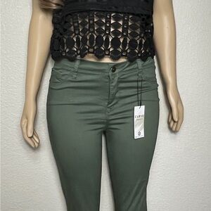 Curve Olive Ankle Jeans for Women